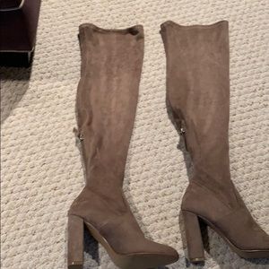 Tan suede Steve Madden boots over the knee boot!